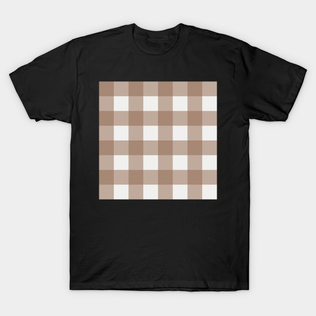 Little Critter Plaid - White and Light Brown T-Shirt by A2Gretchen